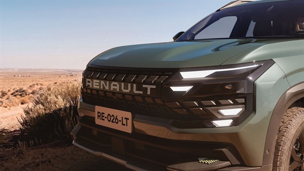 Renault Niagara - parrilla frontal característica con monograma pixelado